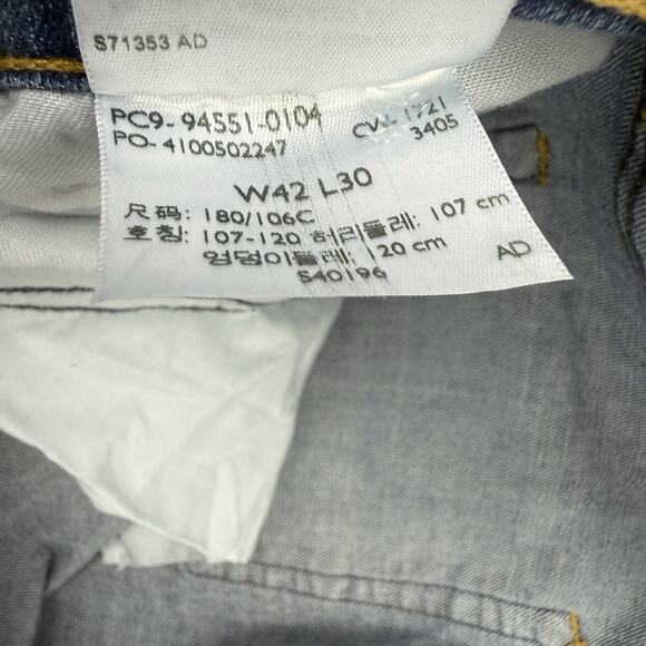 Levis Jeans Mens 42 X 30 Blue Denim S67 Athletic Straight Signature Medium Wash - Picture 10 of 12